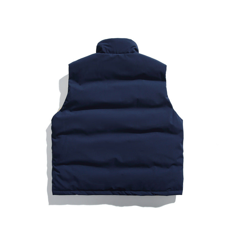 Unisex Padded Utility Vest with Stand-Up Collar and Flap Pockets Chichicherry
