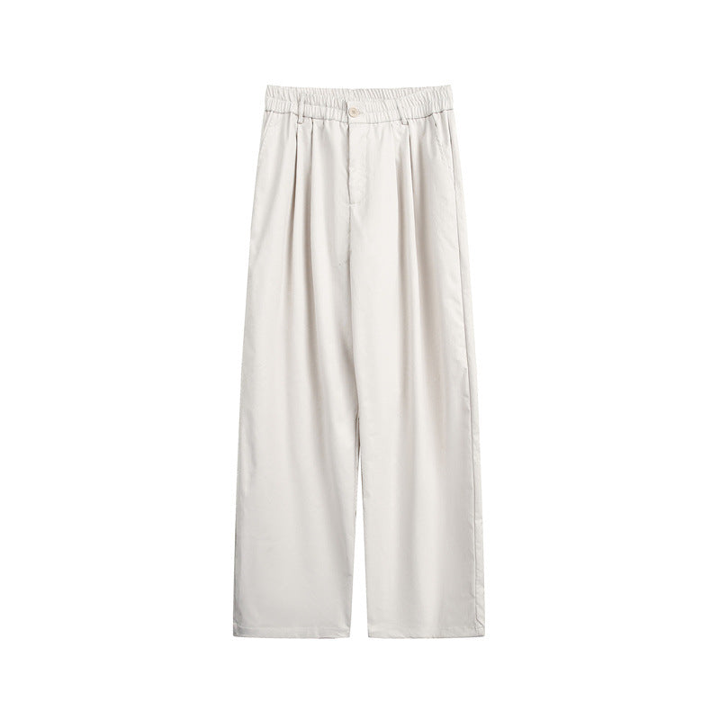 Women's loose-fit palazzo pants with elastic waistband, pleats, and straight leg Chichicherry
