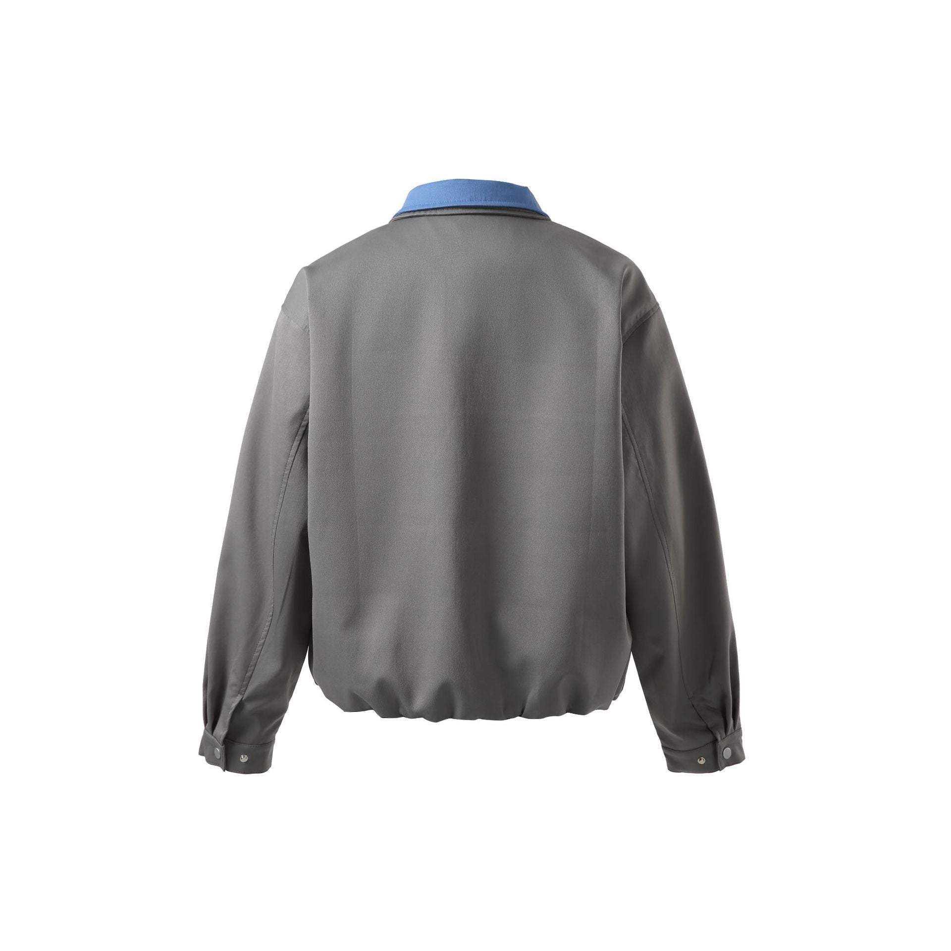 Men's Boxy Transition Blouson with Contrast Collar and Two-Way Zipper Chichicherry
