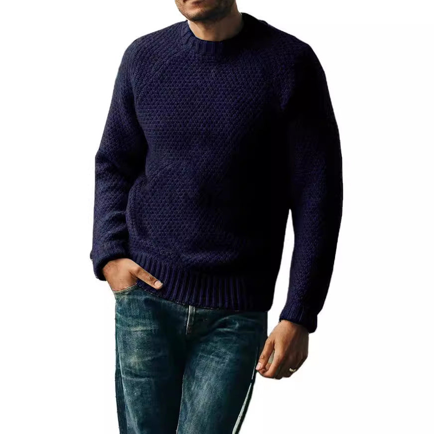 Men's raglan structured pullover with waffle texture and ribbed cuffs Chichicherry