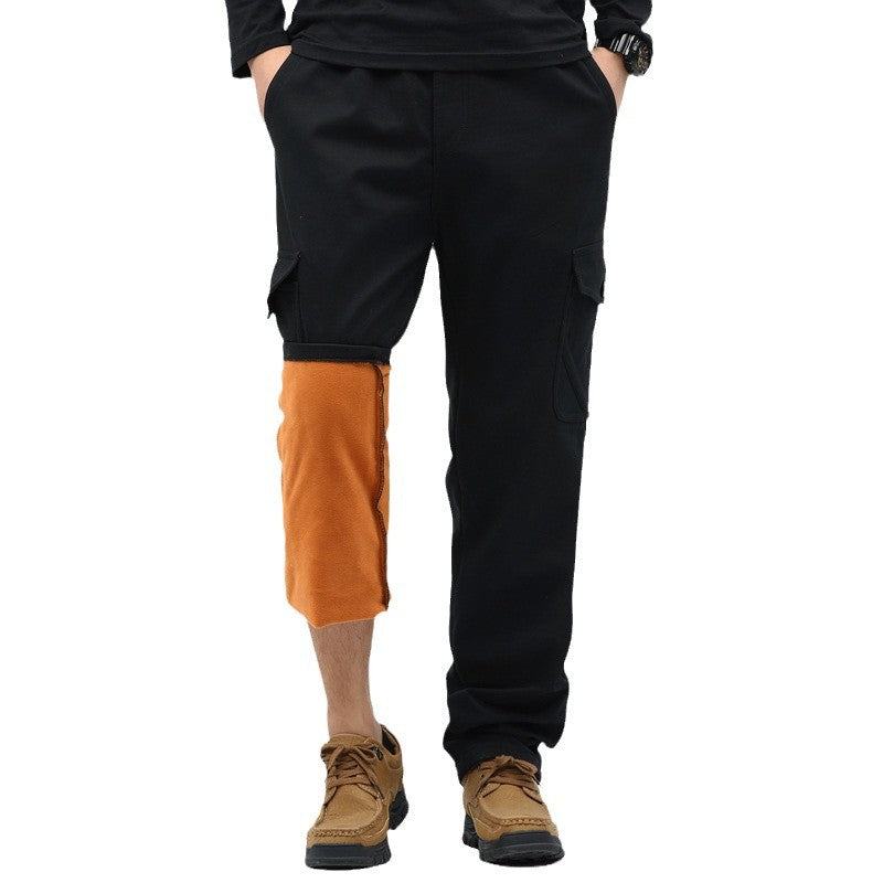 Men's Technical Cargo Pants with Thermal Lining, Inseam, Patch Pockets & Adjustable Hem Chichicherry