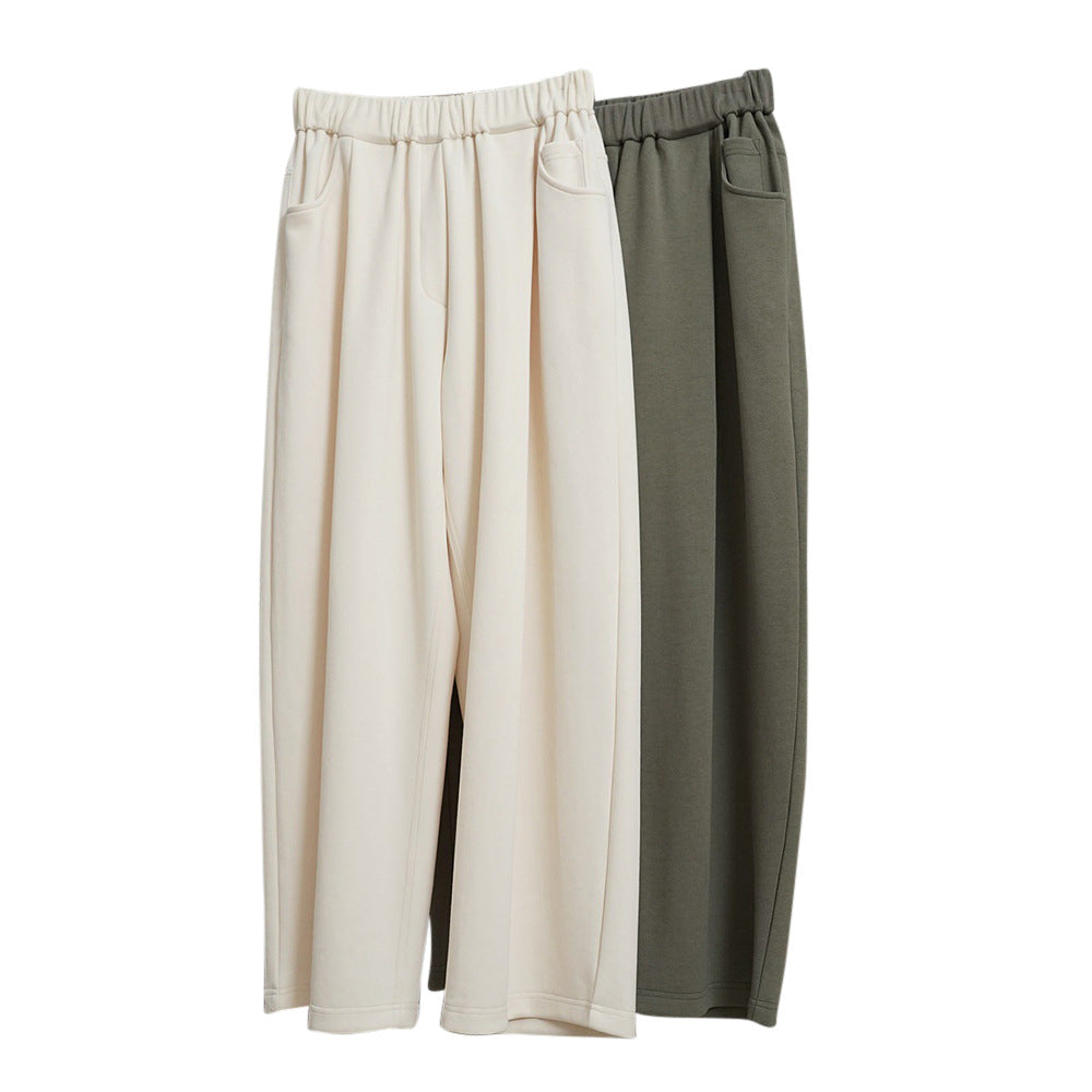 Women Wide High-Waist Palazzo Lounge Pants with Elastic Waistband Chichicherry