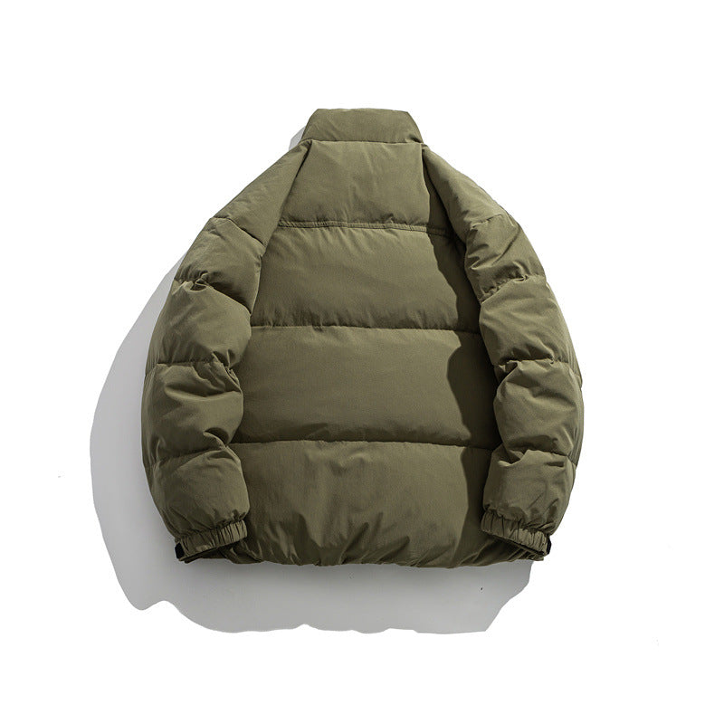 Men's Padded Short Thermal Jacket with High Stand-Up Collar and Adjustable Velcro Cuffs Chichicherry