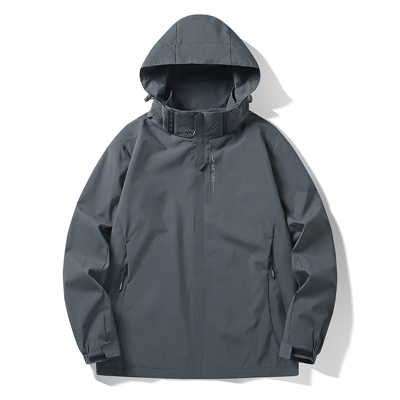 Men's waterproof and windproof technical hooded outdoor jacket with welded seams and breathable lining Chichicherry