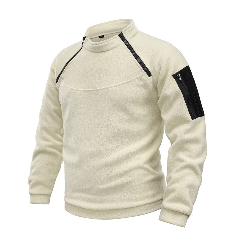 Men's thermal functional pullover in tactical style with arm zipper pocket Chichicherry