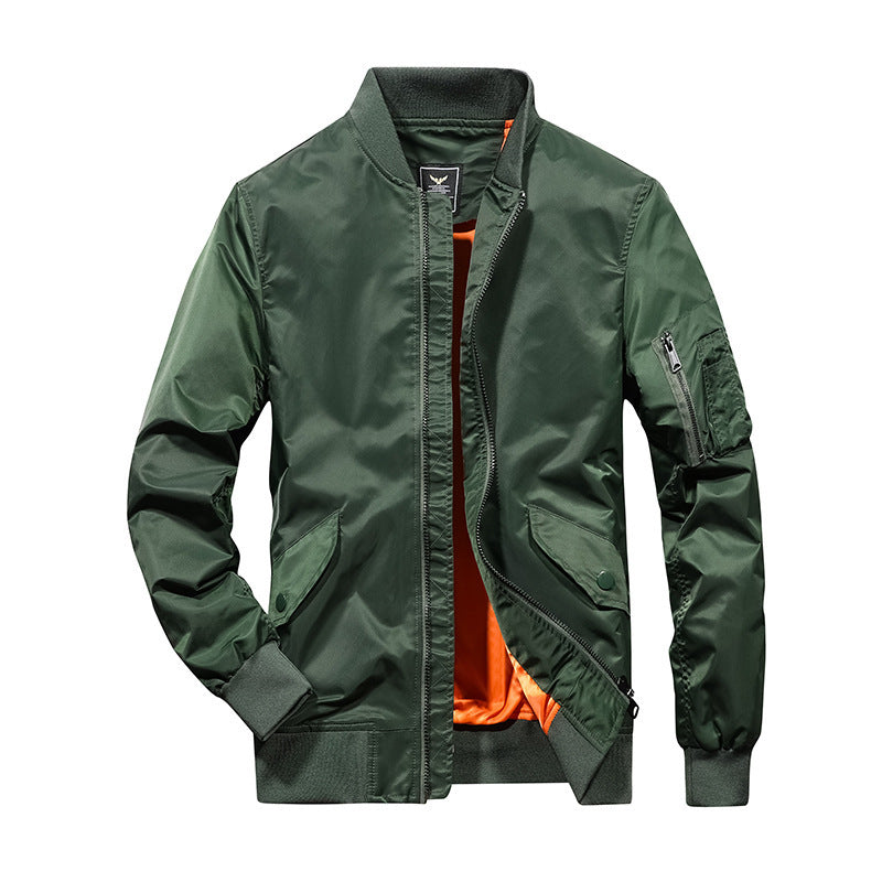 Men's bomber jacket in aviator utility style with arm pocket and reinforced ribbed cuffs Chichicherry