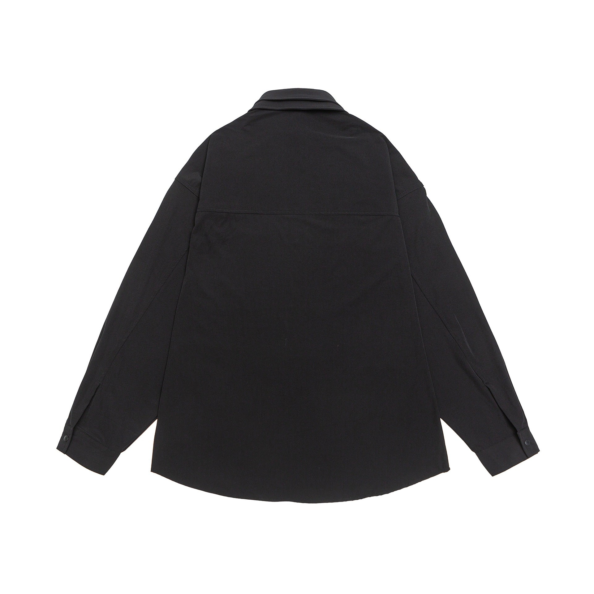 Unisex Oversize Shirt Jacket with Snap Button Front and Patch Chest Pocket Chichicherry