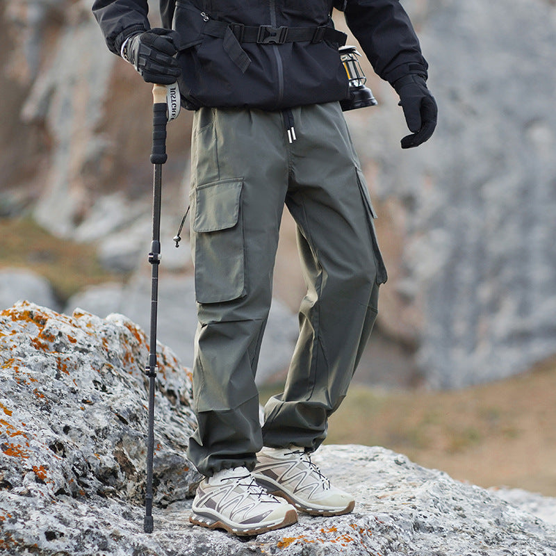 Men's Technical Outdoor Cargo Pants with Multi-Functional Pockets and Stretch Inserts Chichicherry