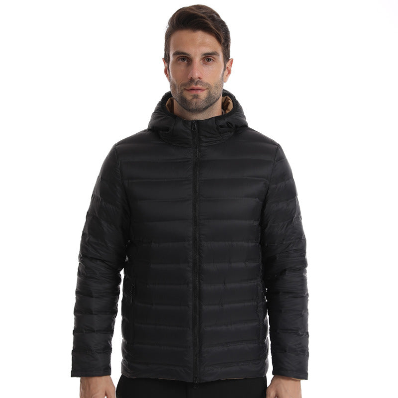 Men's ultra-light padded hooded jacket with compact packing size and wind-resistant surface Chichicherry