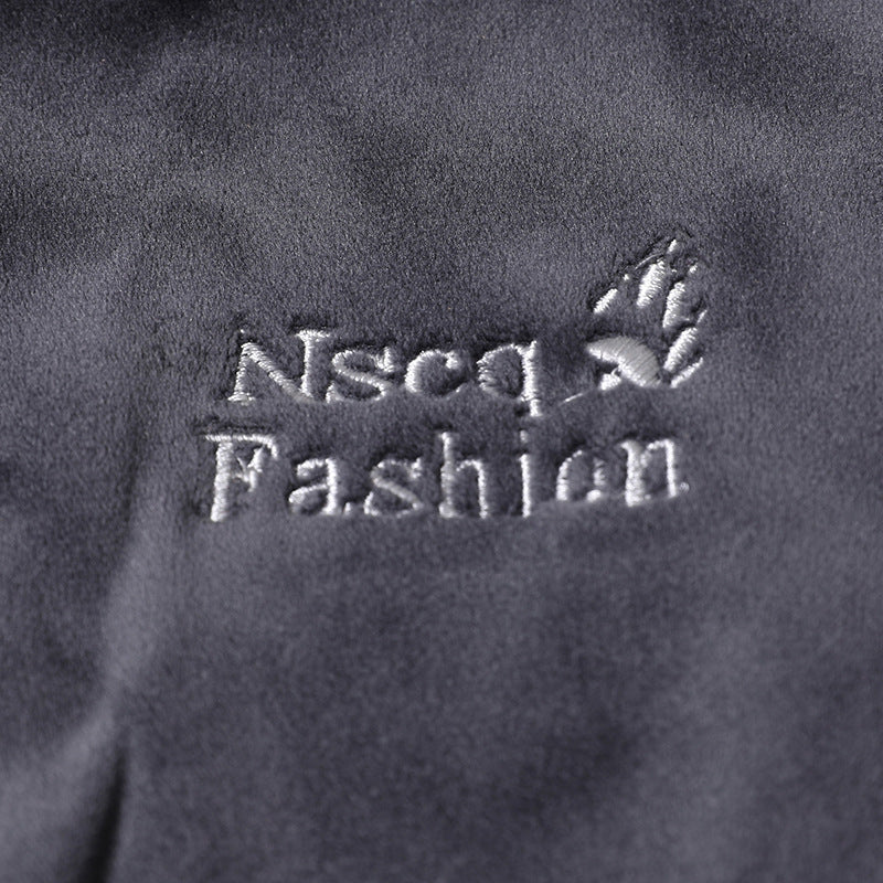 Men's Sleeveless Thermal Fleece Vest with Sherpa Lining and Standing Collar Chichicherry