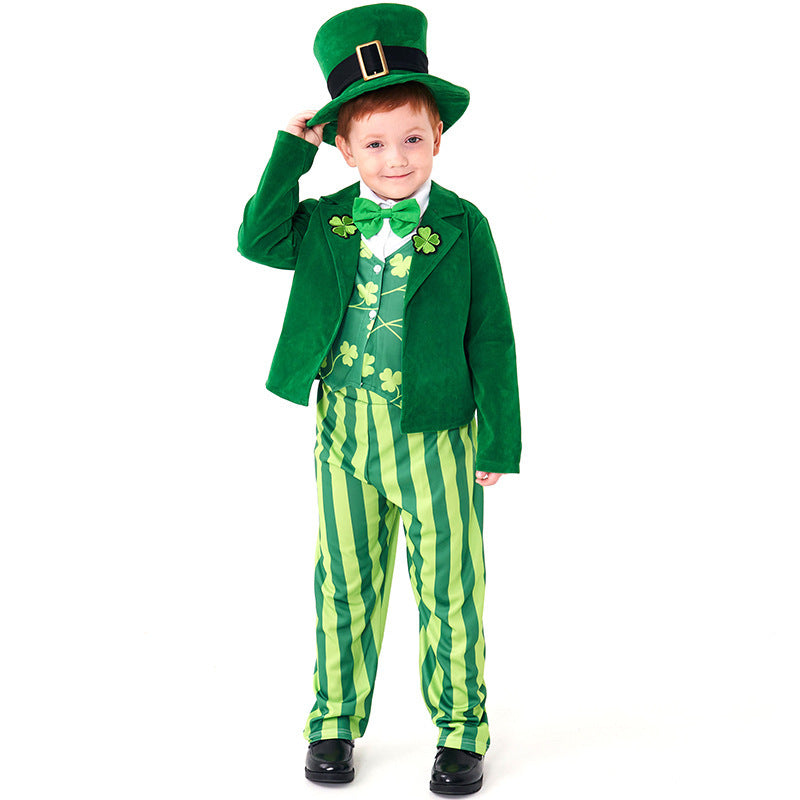 Men's costume as Irish Leprechaun with hat and detailed accents Chichicherry
