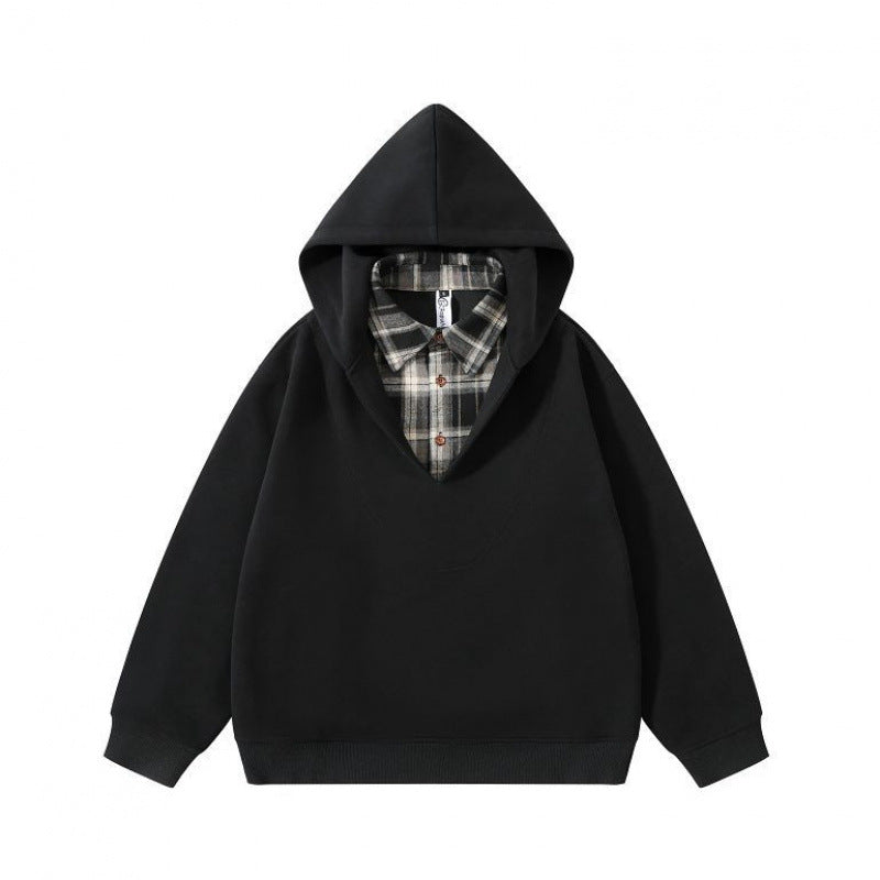 Unisex Oversize Hoodie with integrated shirt collar in layering look Chichicherry