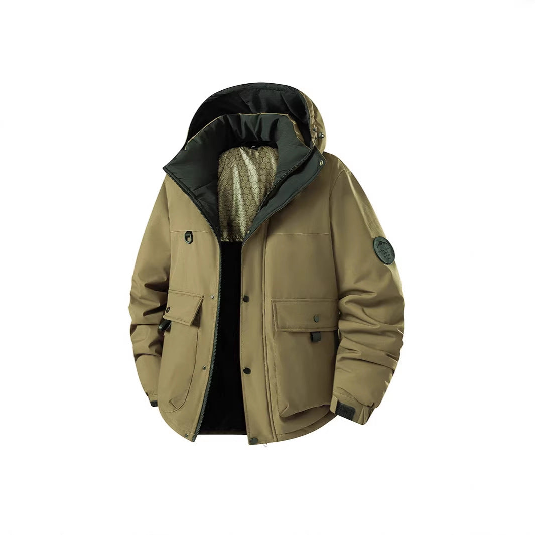 Men's Insulated Urban Parka with Stand-up Collar and Concealed Hood Chichicherry