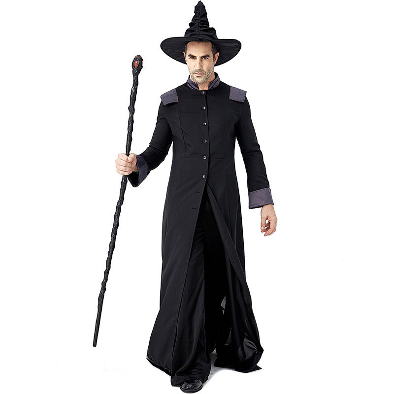 Men's magician costume with detailed symbols and elegant cape Chichicherry