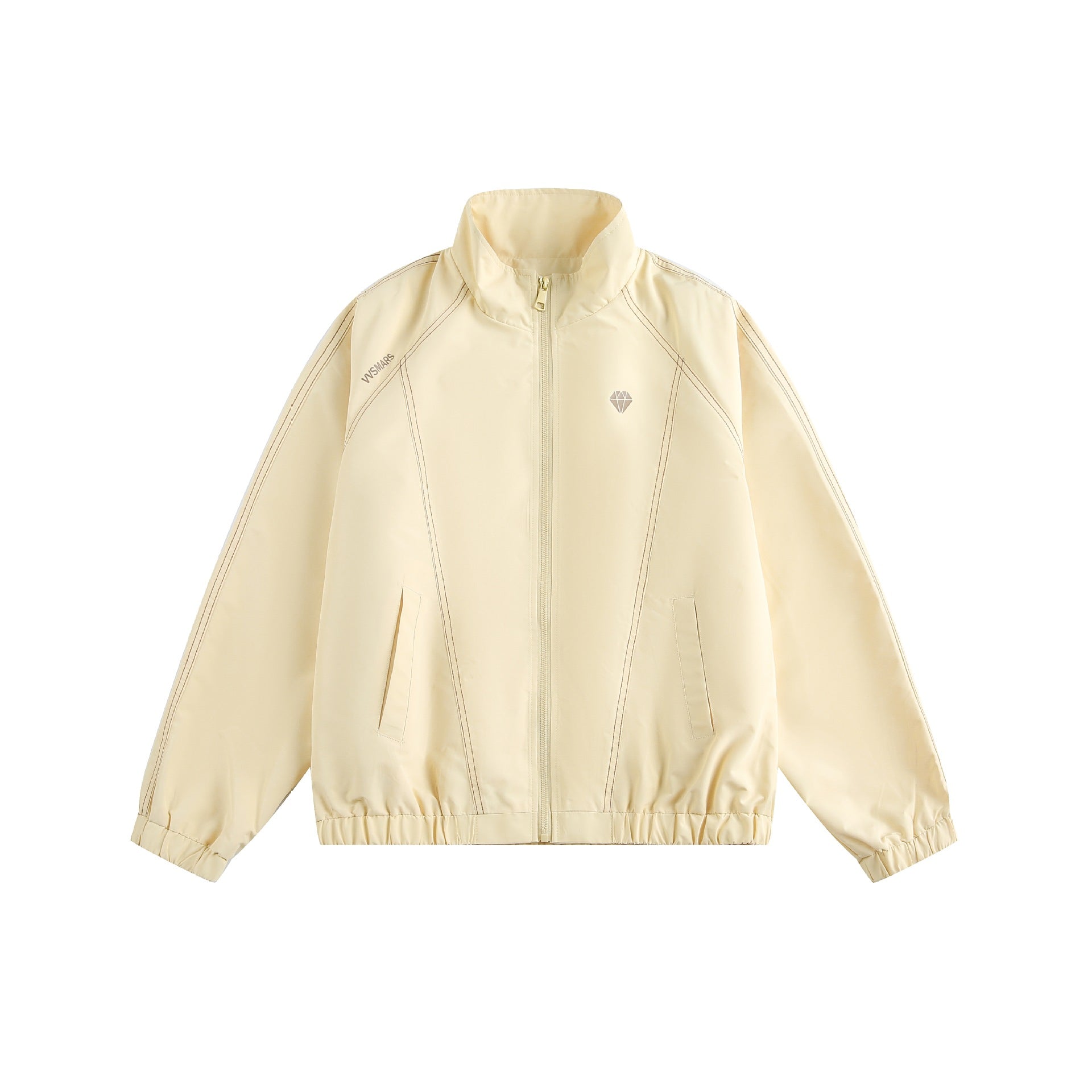 Unisex Sporty lightweight training jacket with standing collar, contrast stitching and elastic hem Chichicherry