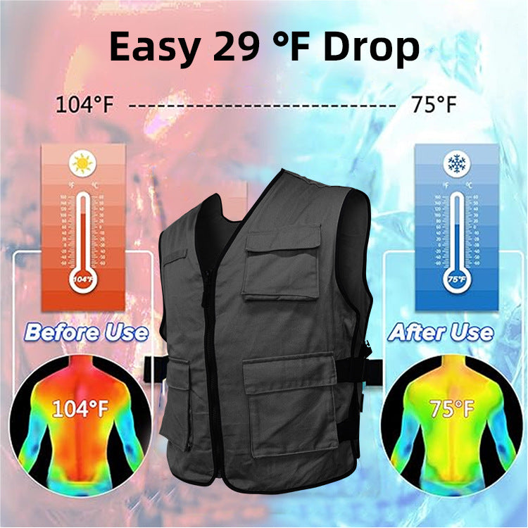 Unisex nan cooling gel vest with removable cooling pads and adjustable side buckles Chichicherry