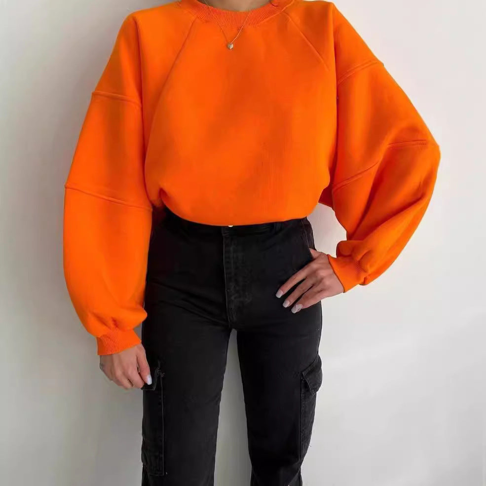 Damen Komfort-Loungewear Kombination Oversize-Sweatshirt mit High-Waist Biker-Shorts Chichicherry