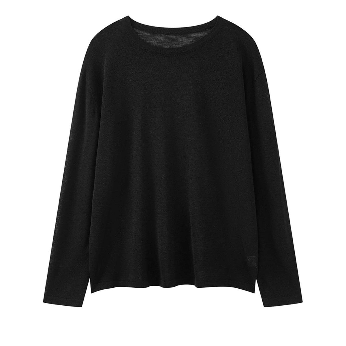 Women's Lightweight Fine Knit Long Sleeve Sweater with Round Neck Chichicherry