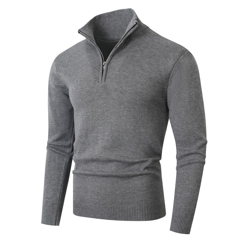 Men's sweater with half zipper and fine merino mix Chichicherry