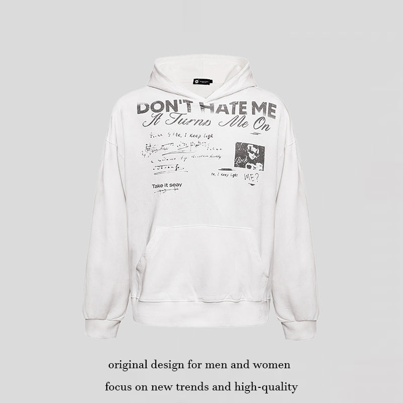 Women's Casual Oversized Hoodie with Typo Front Print, Dropped Shoulders and Kangaroo Pocket Chichicherry