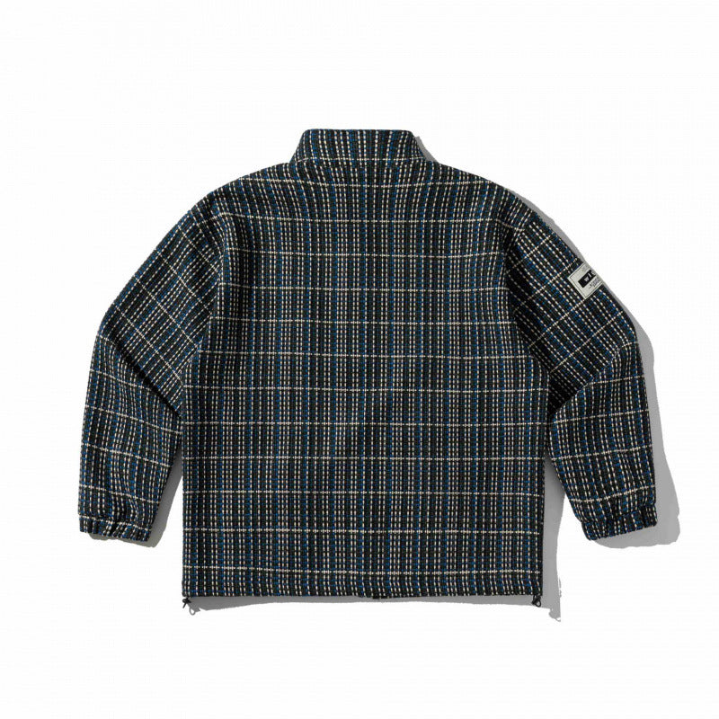 Unisex Box-shaped checked fleece transition jacket with zipper, stand-up collar and zip pockets Chichicherry