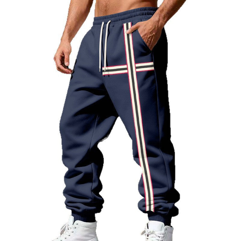 Men's jogging pants with side tape stripe and elastic drawstring waistband Chichicherry