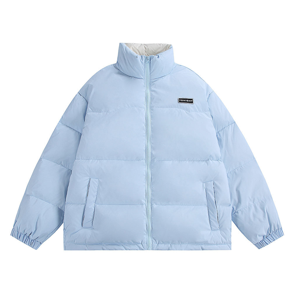 Unisex Boxy quilted oversized puffer jacket with high stand-up collar and minimal branding Chichicherry