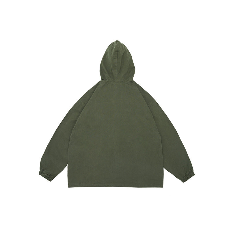 Unisex Oversized Hoodie with Button Placket, Kangaroo Pocket and Elastic Cuffs Chichicherry
