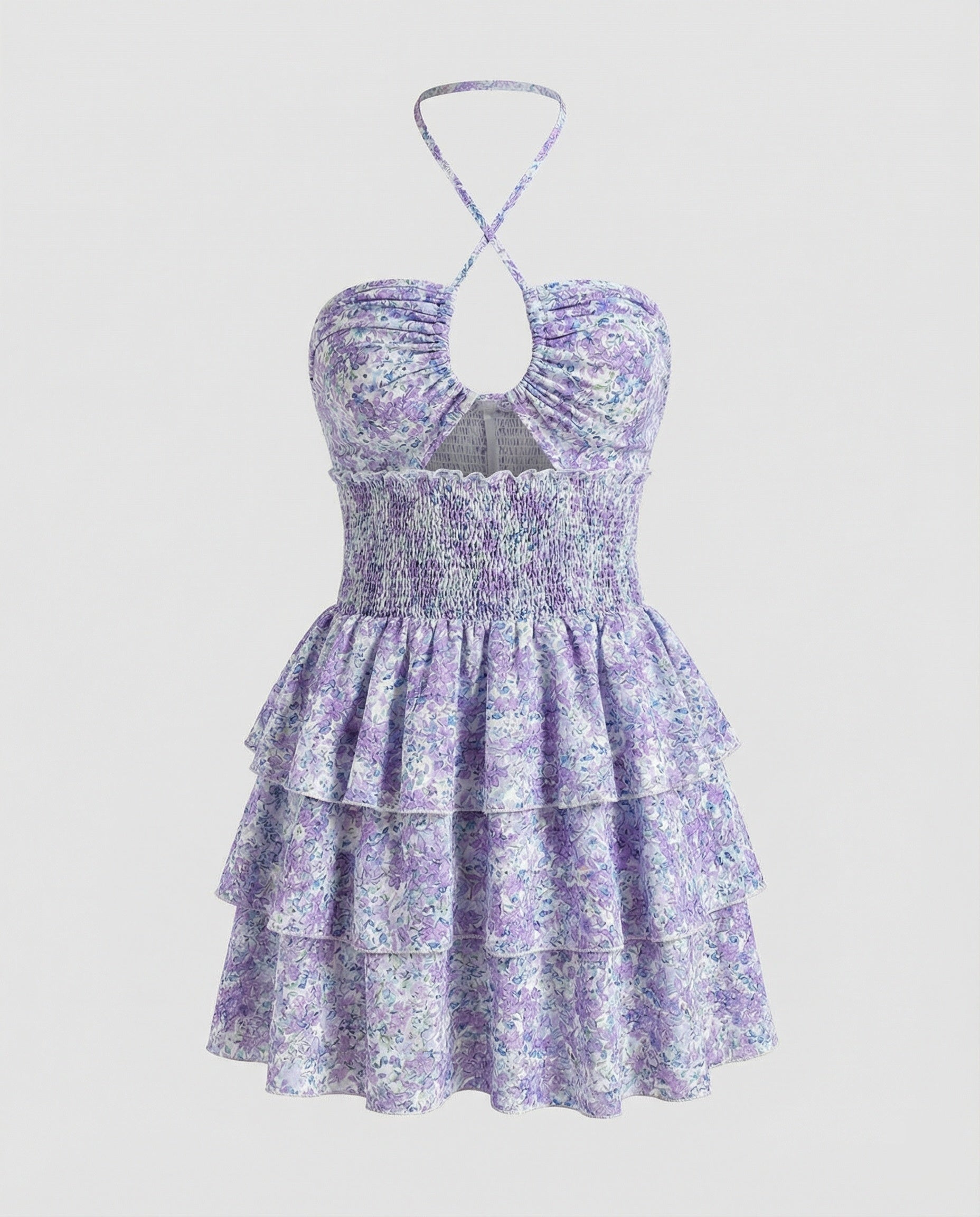 Women's summer dress strapless with flounce skirt