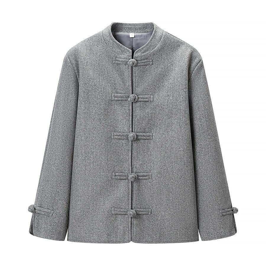 Women Short Wool Coat with Toggle Closures and Oversized Cut Chichicherry