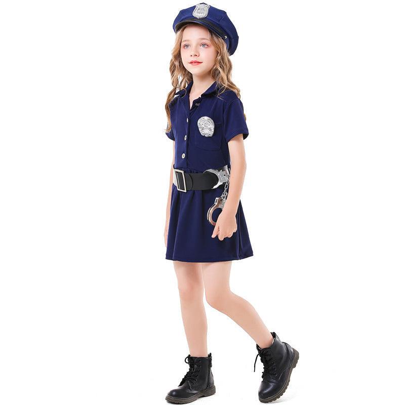 Girls Police Costume with Skirt and Stylish Accessories Chichicherry