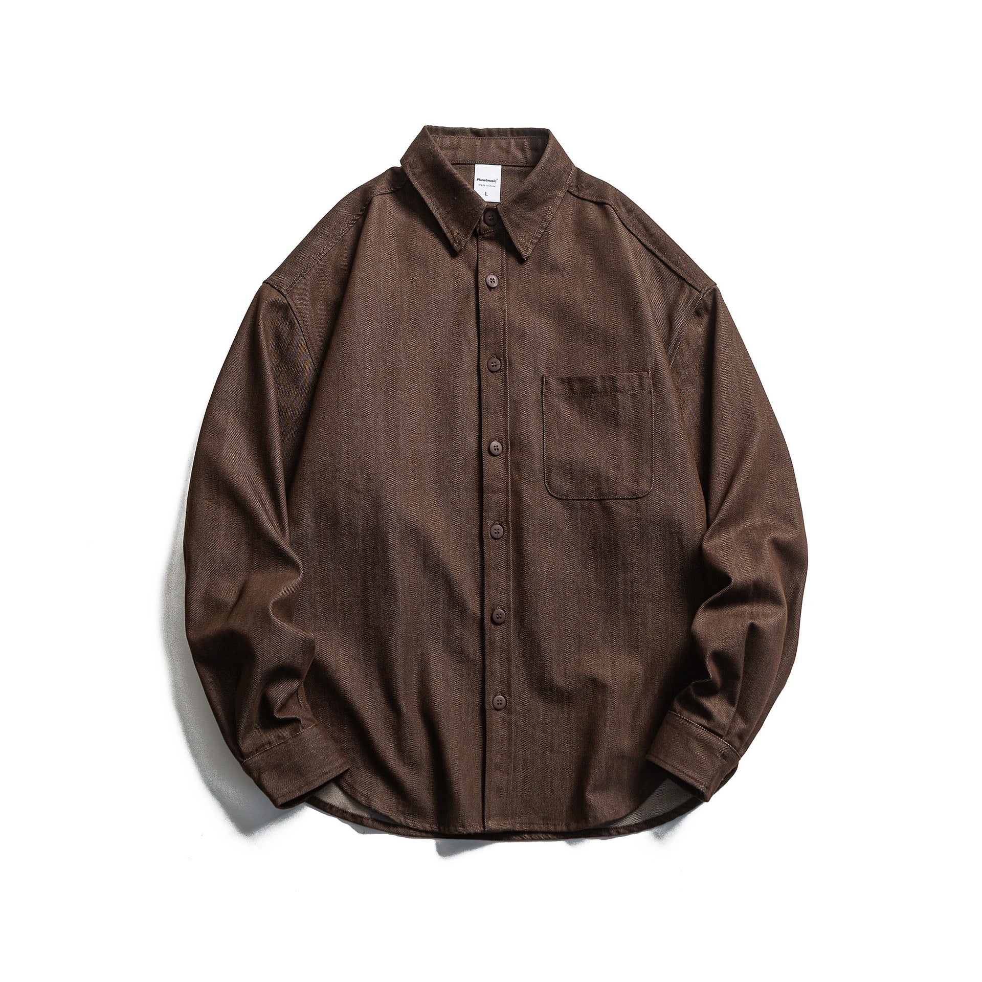 Men's Boxy Shirt Jacket made of sturdy twill with rounded hem Chichicherry