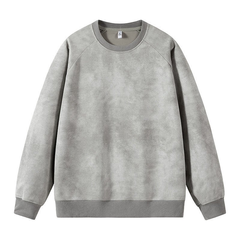 Men's Oversized Sweatshirt with Brushed Fleece Lining and Vintage Wash Chichicherry