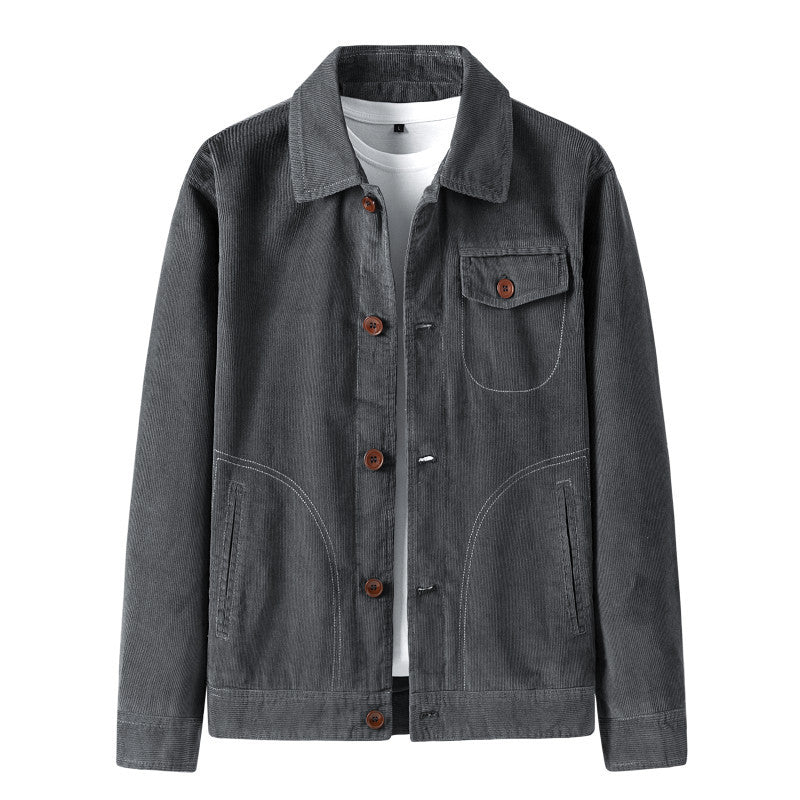 Men's cord jacket in worker style with quilted lining Chichicherry