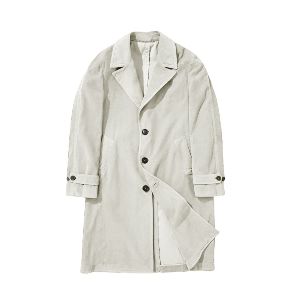 Herren Leichter langer Trenchcoat mit Reverskragen und aufgesetzten Eingrifftaschen Chichicherry