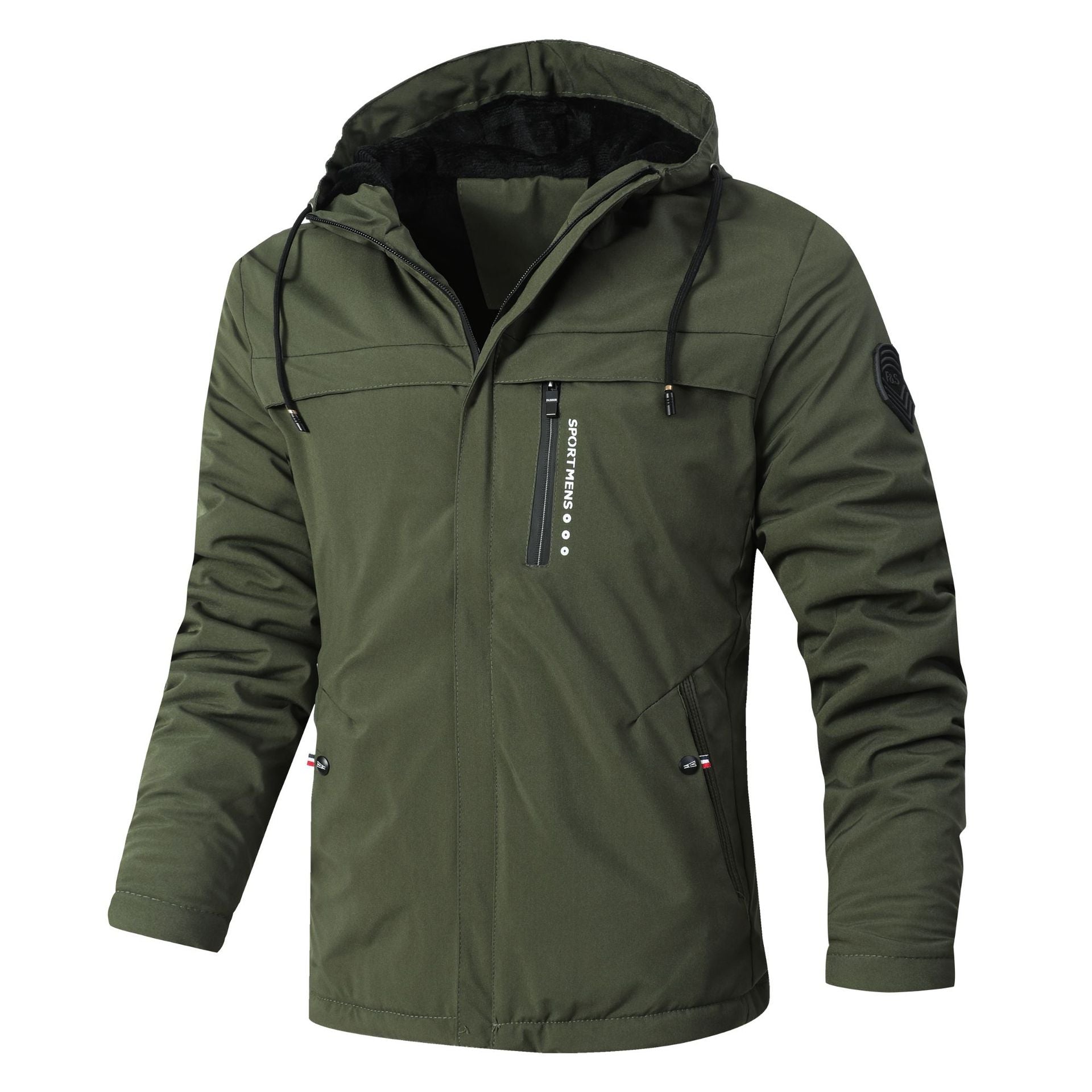 Men's Urban Softshell Parka with Teddy Fleece Lining, Concealed Zipper and Chest Pocket Chichicherry