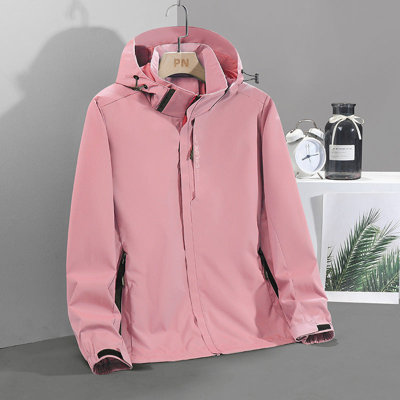 Men's Lightweight Softshell Hooded Jacket with Concealed Zipper and Windproof Membrane Chichicherry