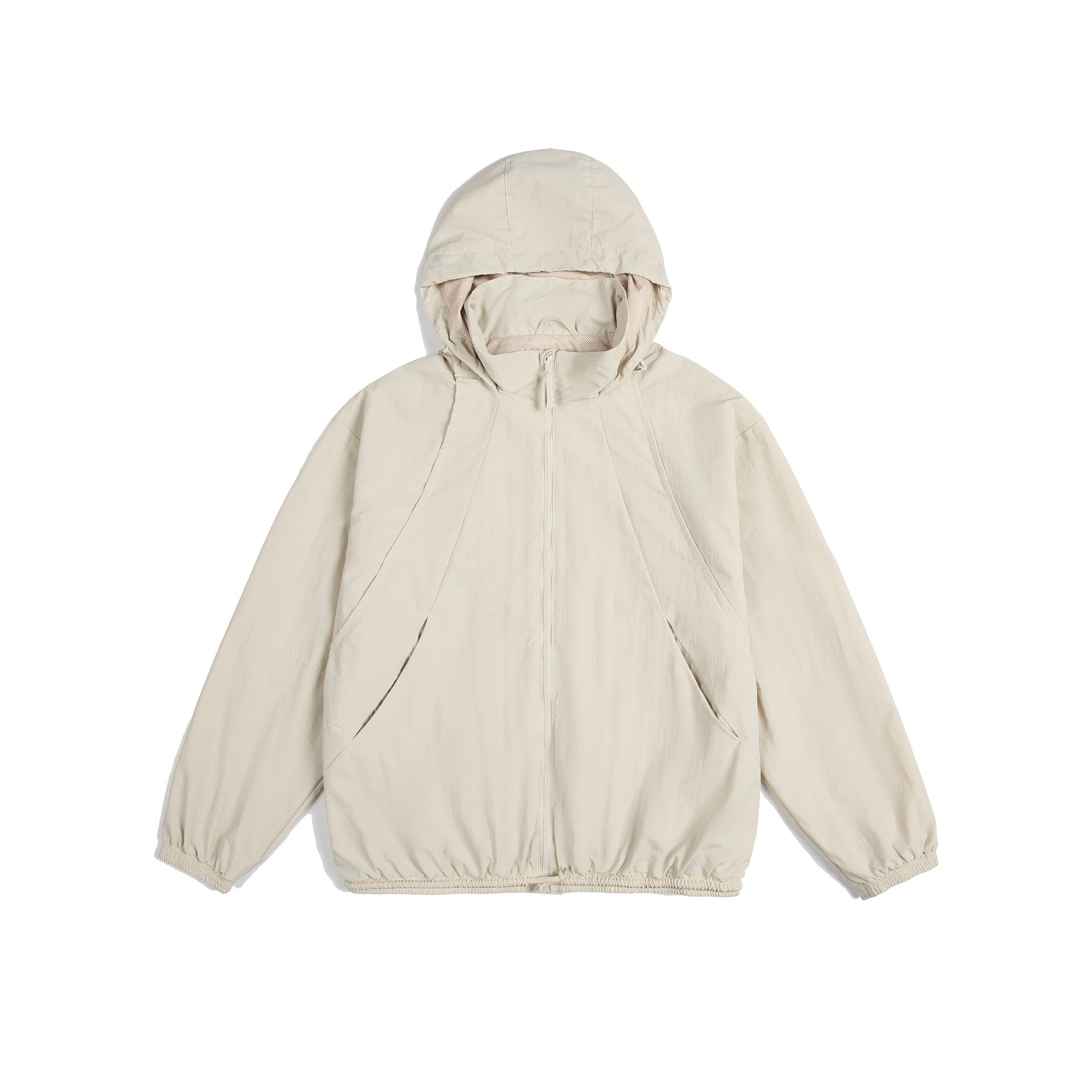 Unisex Lightweight Hooded Jacket in Oversize Parka Style with Drawstring Waist Chichicherry