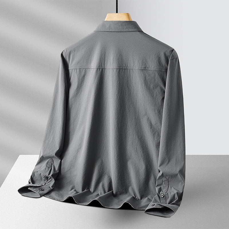 Men's Outdoor Shirt with Chest Pockets, Ripstop Fabric and Regular Fit Chichicherry