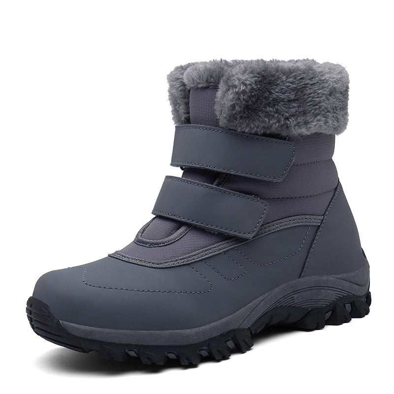 Women's Warm Winter Ankle Boots with Teddy Lining and Velcro Chichicherry
