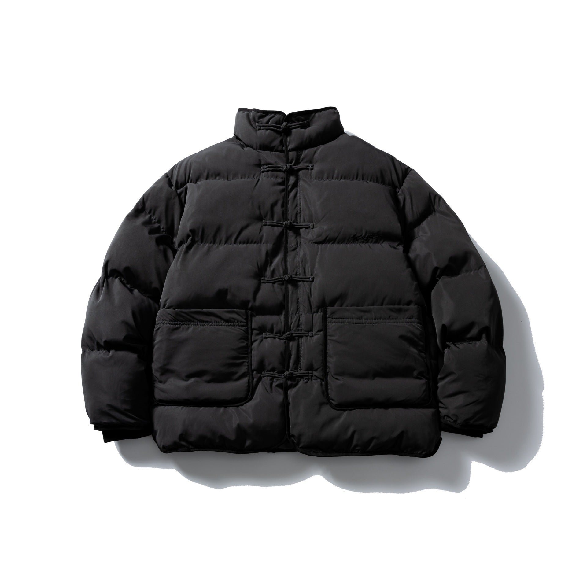 Men's Padded Boxy Jacket with Knot Toggle and Minimalist Outer Shell Chichicherry