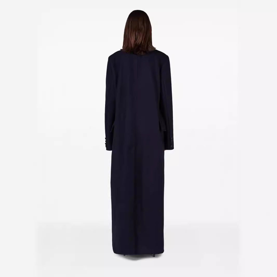 Women’s maximal long double-breasted wool coat with loose oversized fit Chichicherry