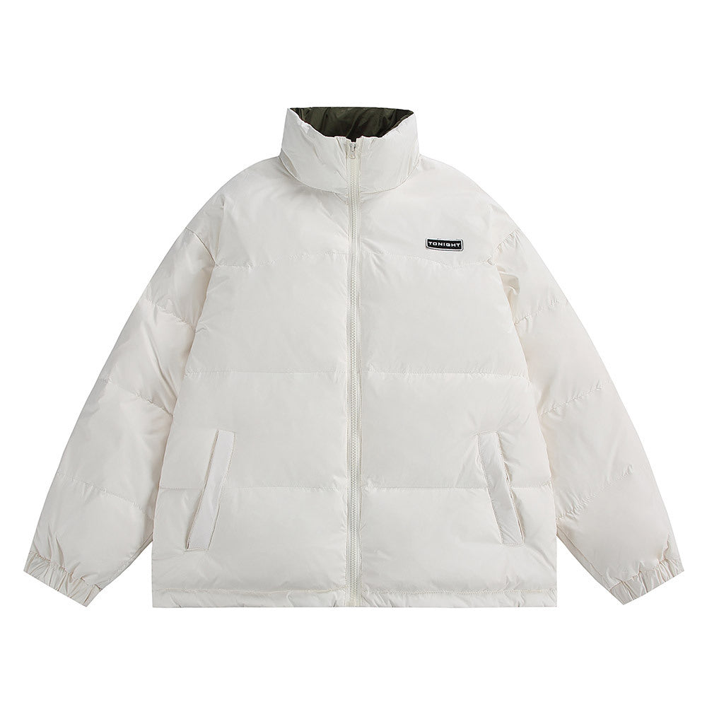 Unisex Boxy quilted oversized puffer jacket with high stand-up collar and minimal branding Chichicherry