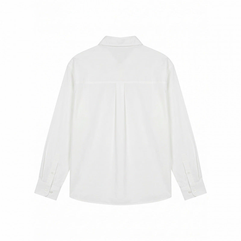 Unisex Embroidered Oversized Shirt made of Cotton Blend with Button Placket and Subtle Motif Embroidery Chichicherry