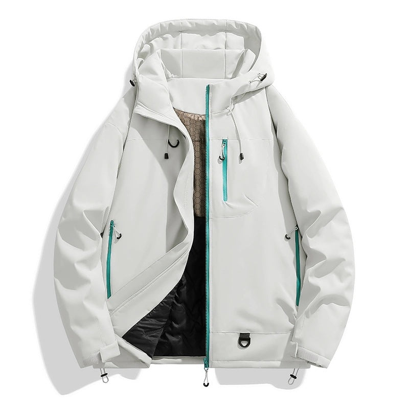 Women's Waterproof Insulated Softshell Thermo Jacket with Hood and Multifunctional Pockets Chichicherry