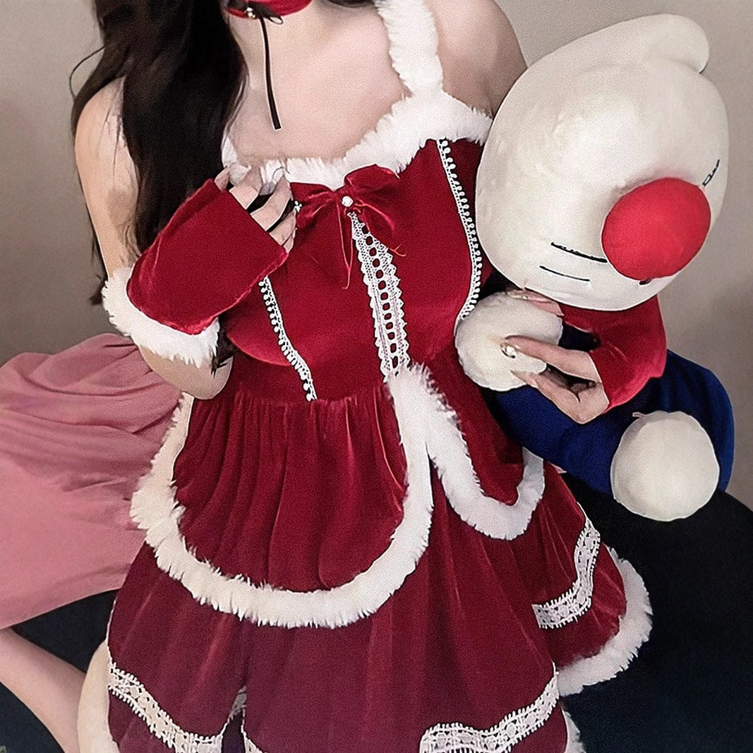 Women's Devil Costume with Hood and Ruffles Chichicherry