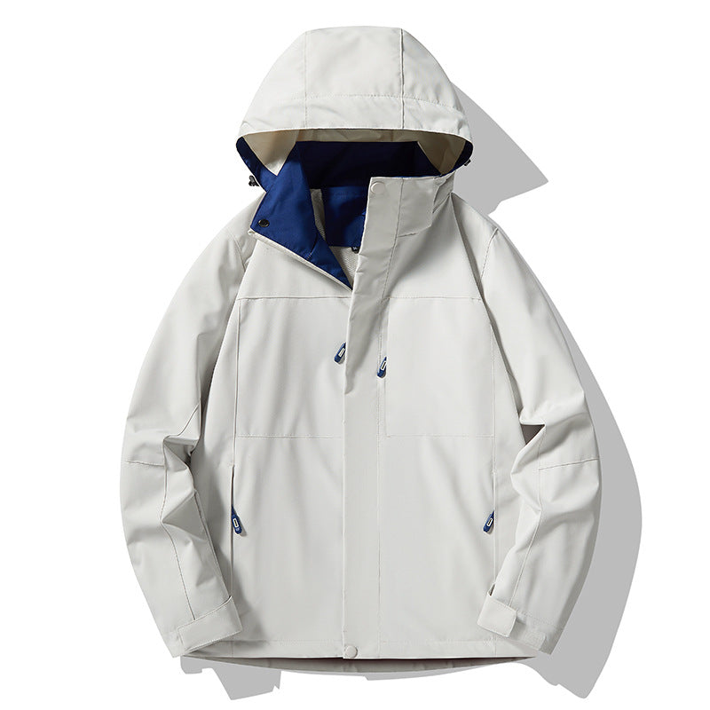 Men's minimalist technical hooded softshell jacket with matte finish and concealed zippers Chichicherry
