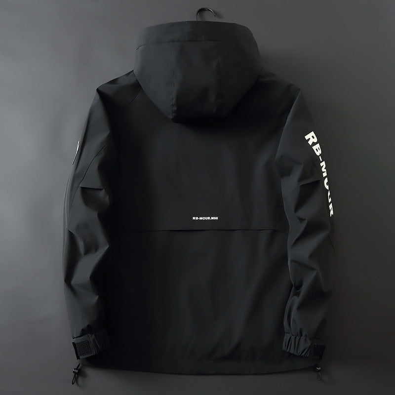 Men's Softshell Parka with Hood, windproof and water-repellent membrane as well as logo applications Chichicherry