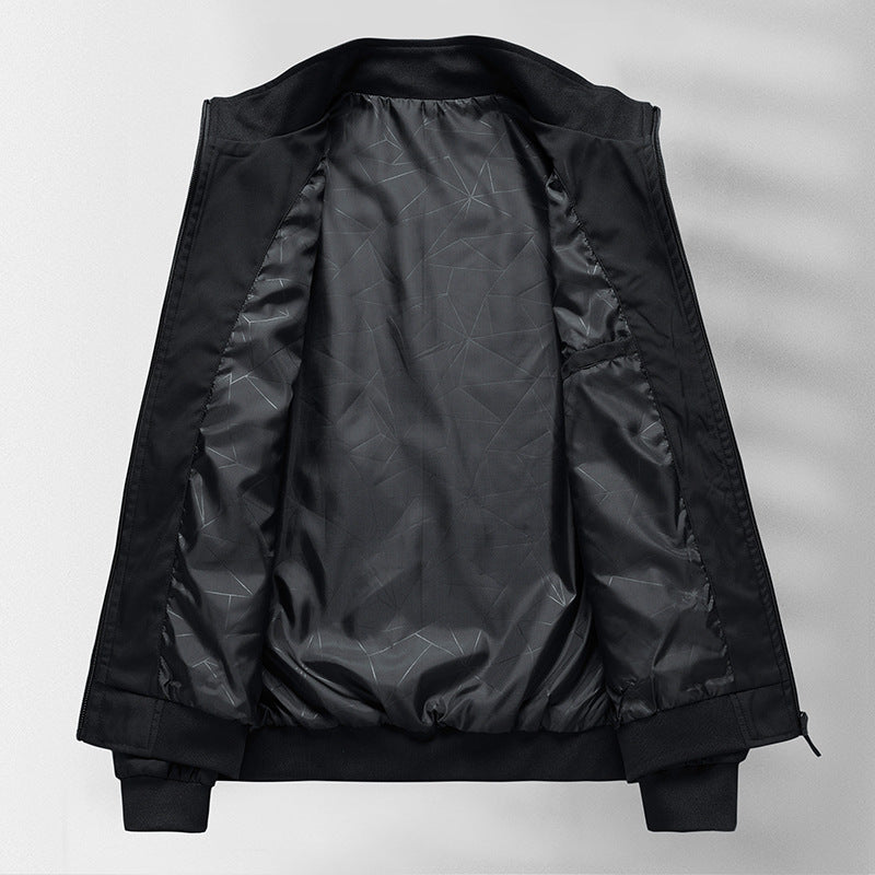 Men's lightweight wind-resistant bomber jacket with stand-up collar, zip front and ribbed cuffs Chichicherry