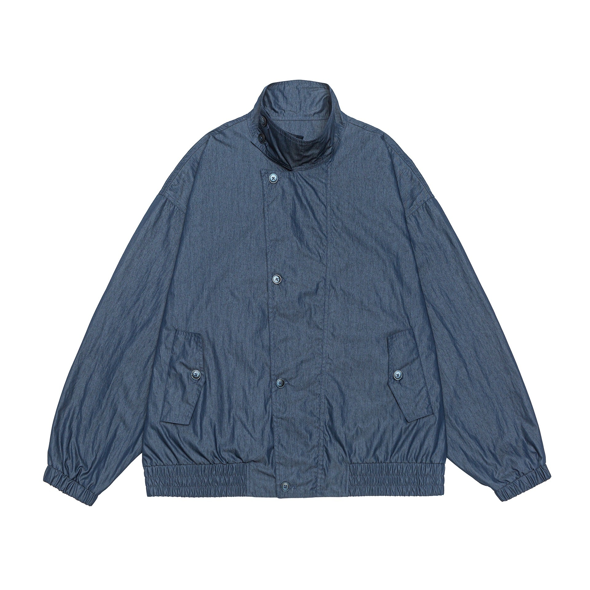 Unisex Lightweight Boxy Blouson with Funnel Collar and Utility Pockets Chichicherry